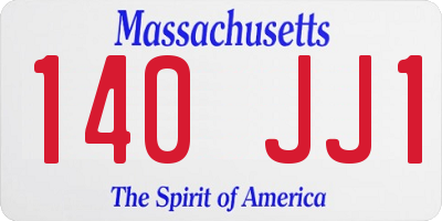 MA license plate 140JJ1