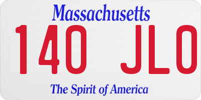 MA license plate 140JL0