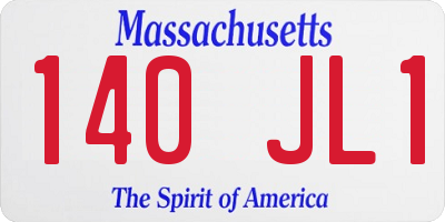 MA license plate 140JL1