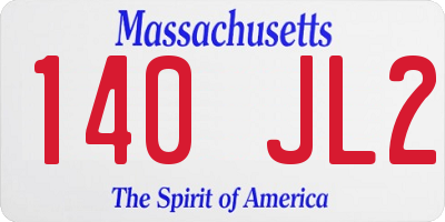 MA license plate 140JL2