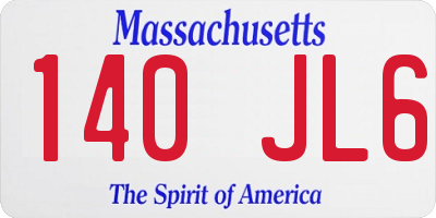MA license plate 140JL6