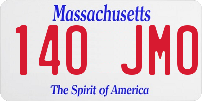 MA license plate 140JM0