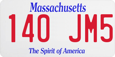 MA license plate 140JM5