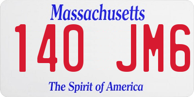 MA license plate 140JM6