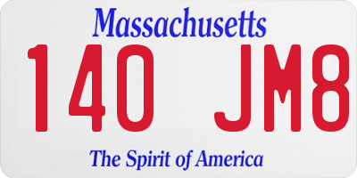 MA license plate 140JM8