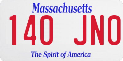 MA license plate 140JN0