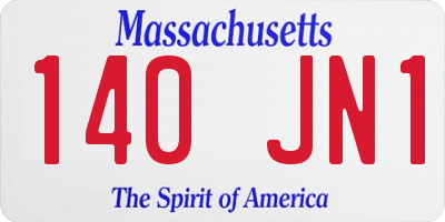 MA license plate 140JN1