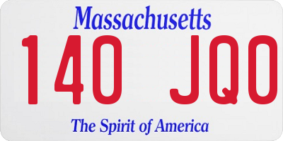 MA license plate 140JQ0