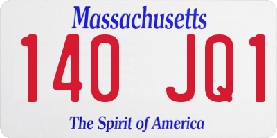 MA license plate 140JQ1