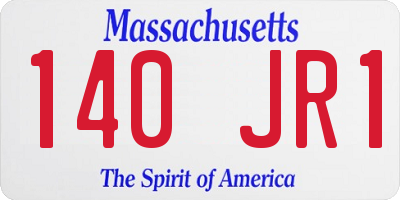 MA license plate 140JR1