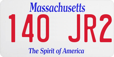 MA license plate 140JR2
