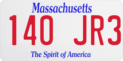 MA license plate 140JR3