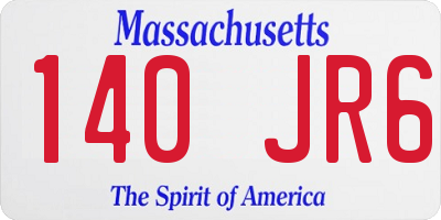 MA license plate 140JR6