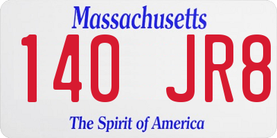 MA license plate 140JR8