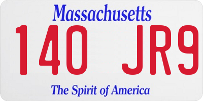 MA license plate 140JR9