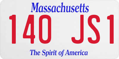 MA license plate 140JS1