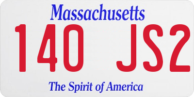 MA license plate 140JS2