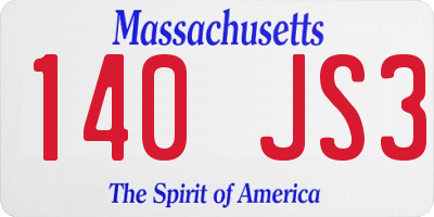 MA license plate 140JS3