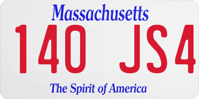 MA license plate 140JS4
