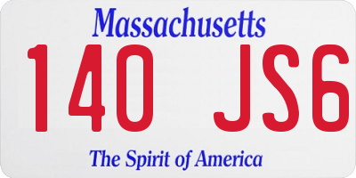 MA license plate 140JS6