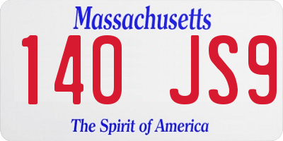 MA license plate 140JS9