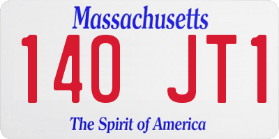 MA license plate 140JT1