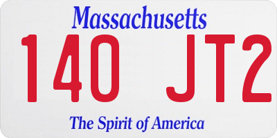 MA license plate 140JT2