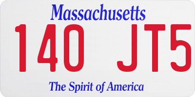 MA license plate 140JT5