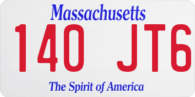 MA license plate 140JT6