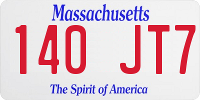 MA license plate 140JT7