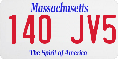 MA license plate 140JV5