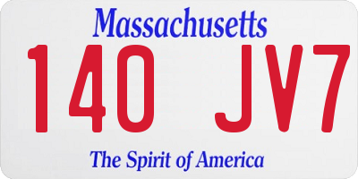 MA license plate 140JV7