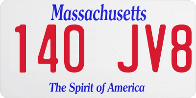 MA license plate 140JV8