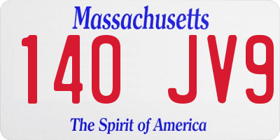 MA license plate 140JV9