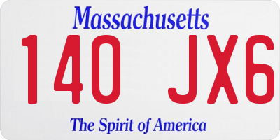 MA license plate 140JX6