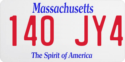 MA license plate 140JY4