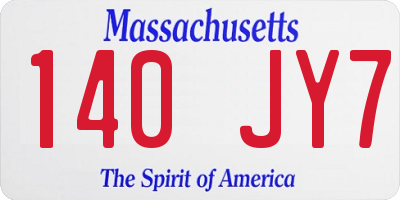 MA license plate 140JY7