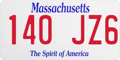 MA license plate 140JZ6