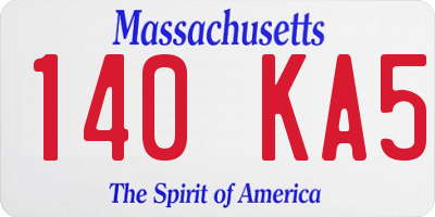 MA license plate 140KA5