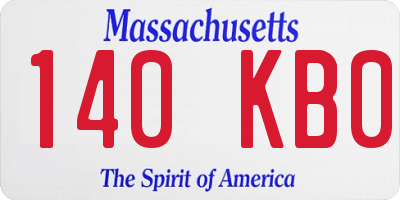 MA license plate 140KB0