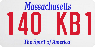 MA license plate 140KB1