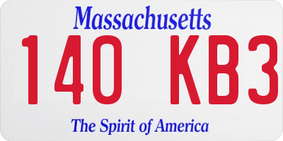 MA license plate 140KB3