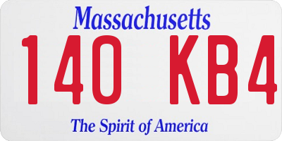 MA license plate 140KB4