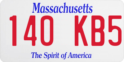 MA license plate 140KB5