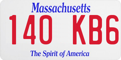 MA license plate 140KB6