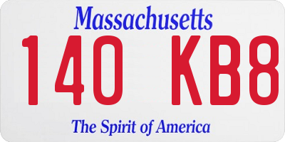 MA license plate 140KB8