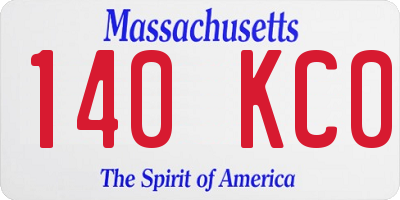 MA license plate 140KC0