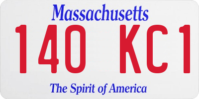 MA license plate 140KC1