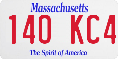 MA license plate 140KC4