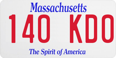 MA license plate 140KD0